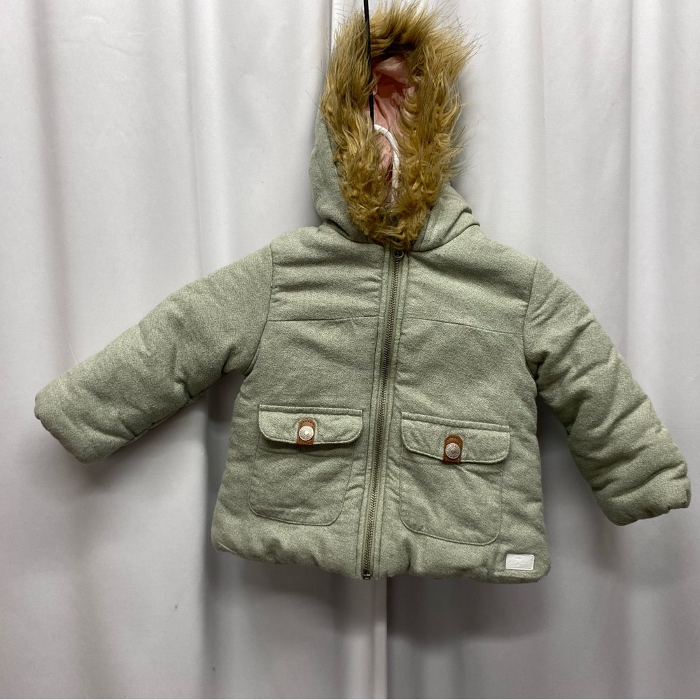 Seven 7 for all Mankind baby girls jacket 18 months full zip faux fur